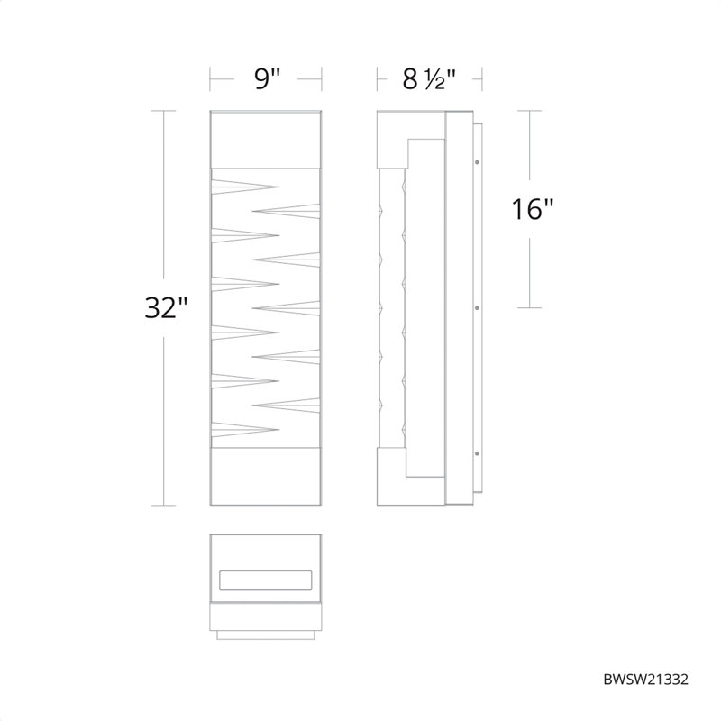 Labyrinth LED Outdoor Flush Mount, 32" H x 9" W x 8.5" D