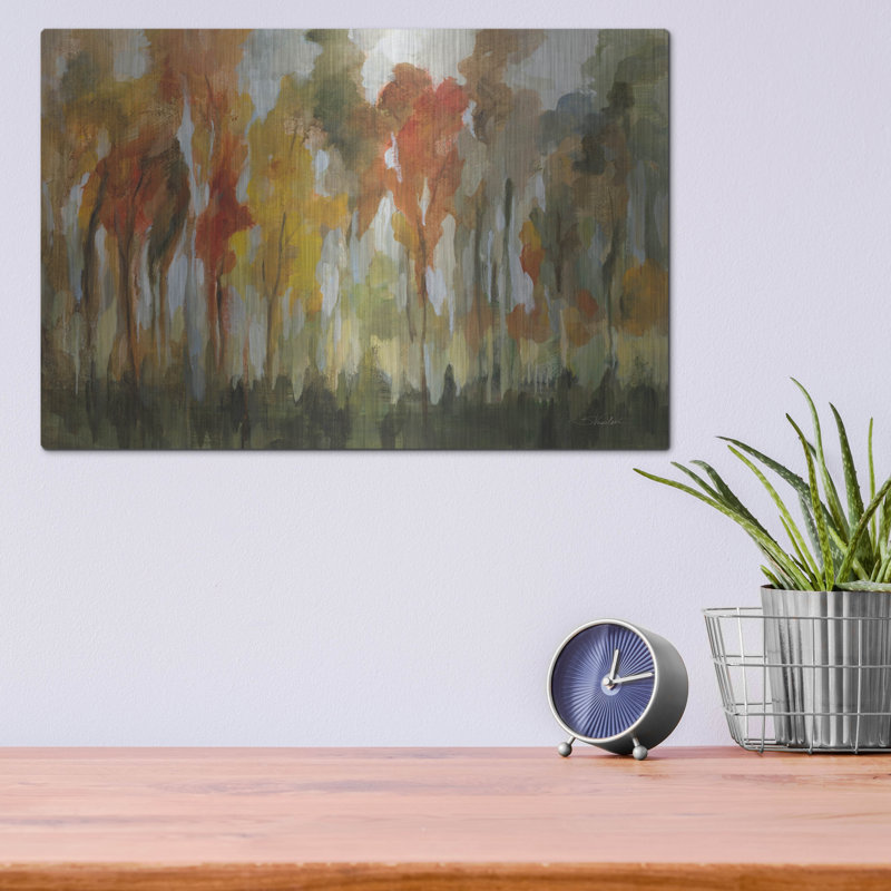 Art mural en métal luxueux «Enchanted Forest» par Silvia Vassileva, 16 po x 12 po