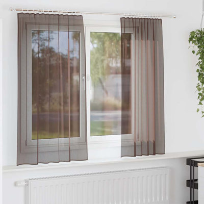 Voile Curtains With Tab Top 2 Pcs