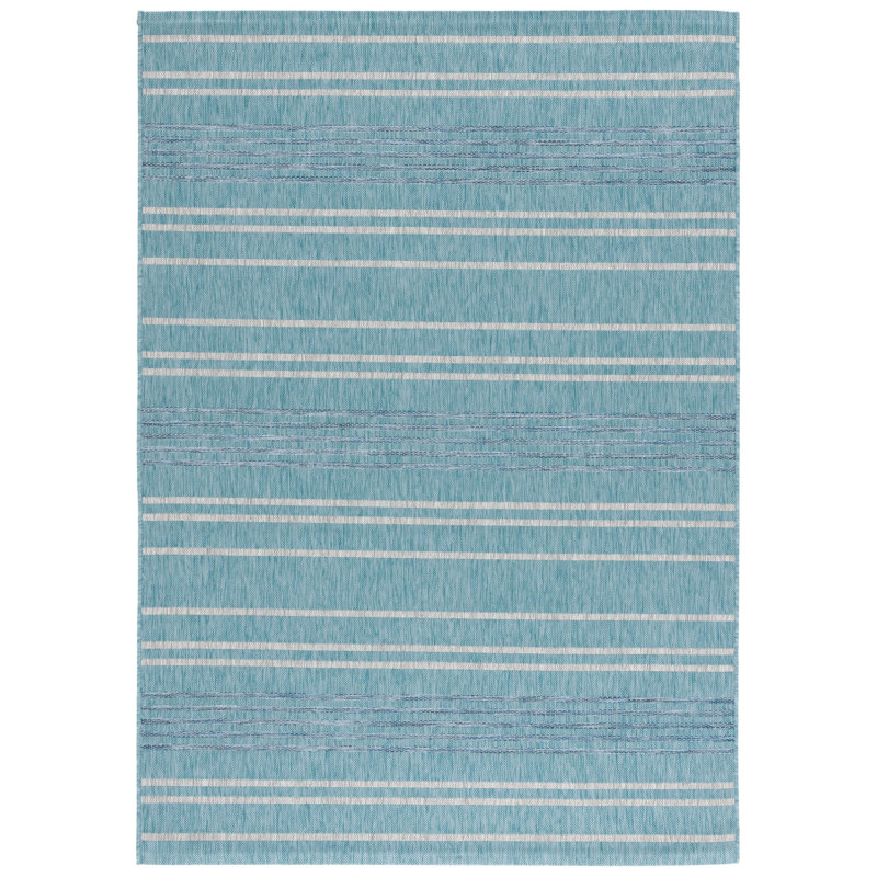 Tapis d'intérieur / extérieur à rayures Aalia Performance, Rectangle 5 pi 3 po x 7 pi 7 po