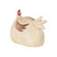 Cole And Grey Magnesium Oxide Sitting Rooster Decorative Cream Garden Sculpture With Brown And Red Accents