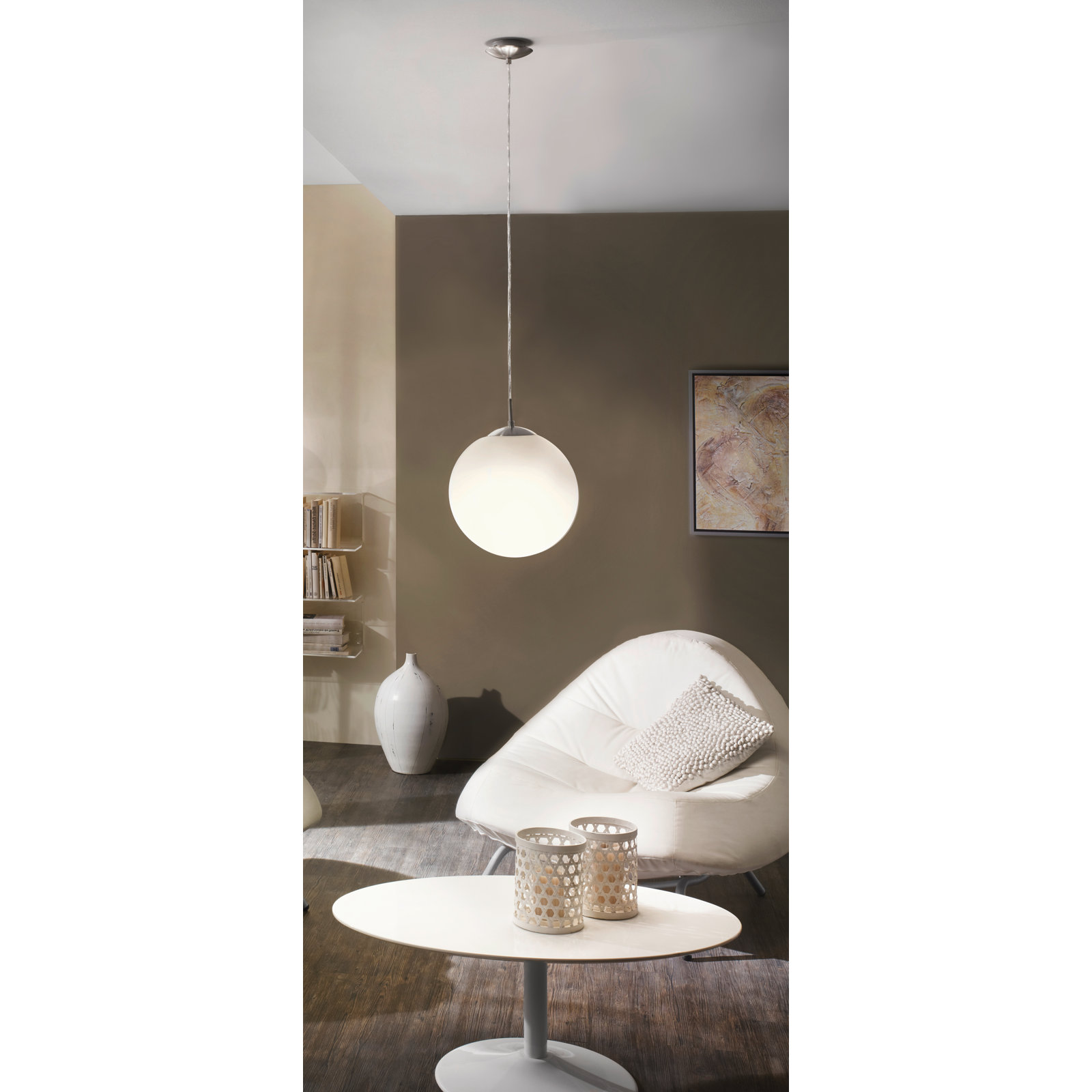 Mia Dimmable Globe Single Light Pendant, 59" H x 9.84" W x 9.84" D