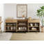 Armoire de rangement avec portes en verre, buffet moderne 3 en 1 avec tablettes réglables et 2 tiroirs, armoire à café pour le salon, cuisine-1066809870-1060083503