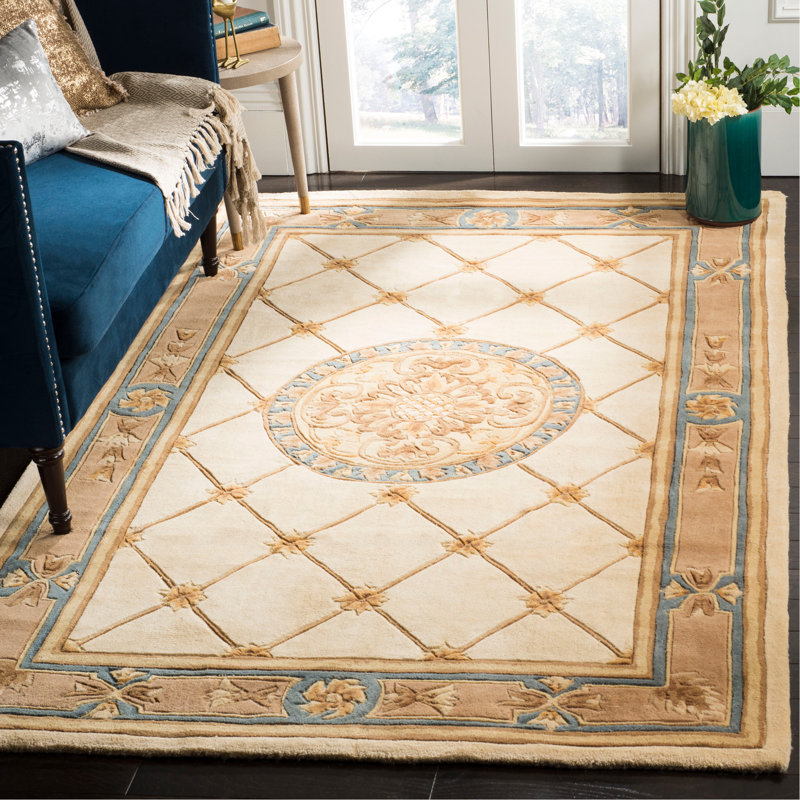 Naples Hand Tufted Wool Pile Oriental Rug, Rectangle 6' x 9'
