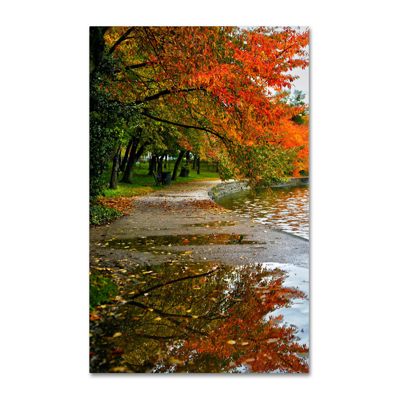«Tidal Basin Autumn 1» par Gronseth, reproduction de photo sur toile tendue, H 47 po x l 30 po x P 2 po