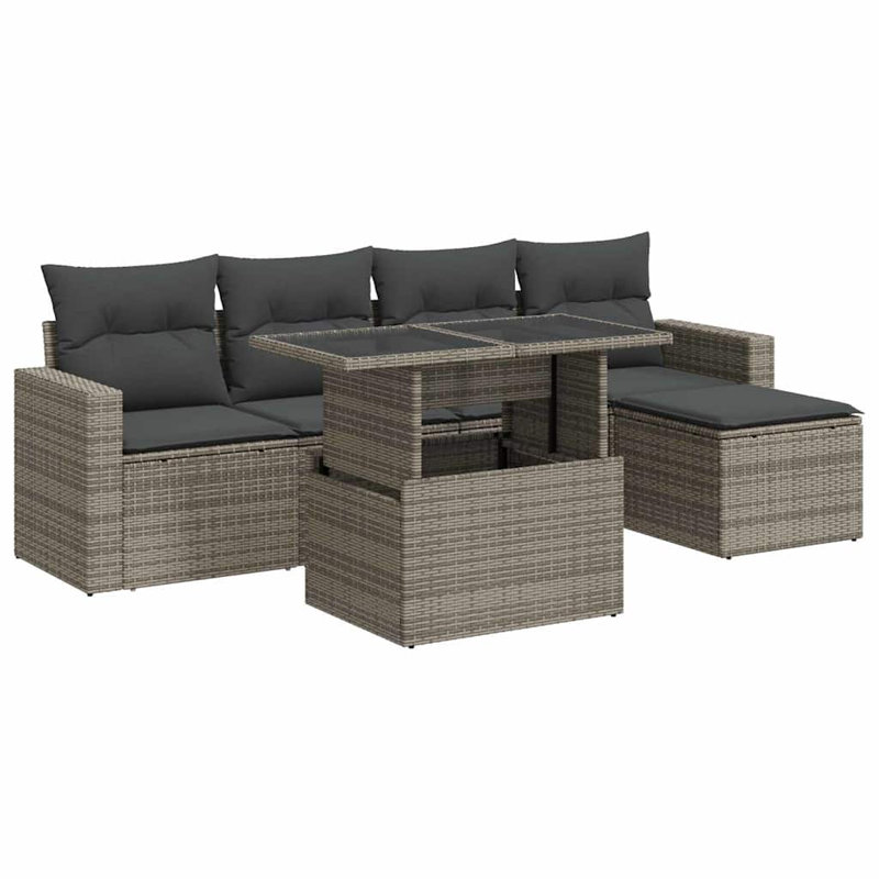 Ensemble de canapé de jardin gris, Gris