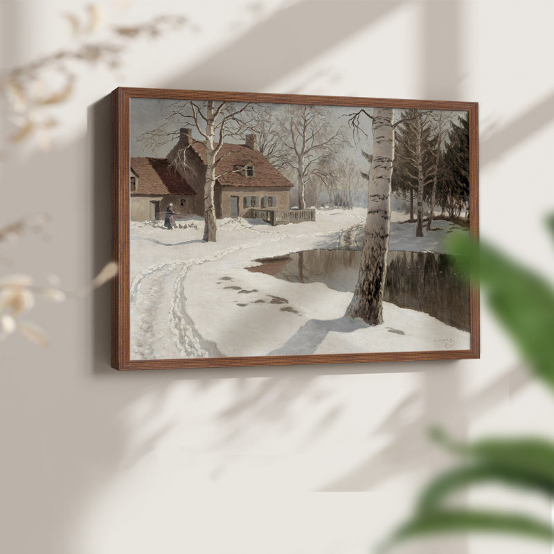 Paysages rétro-DCCVVI-impression encadrée - réaménageable, H 11 po x l 14 po, Noyer