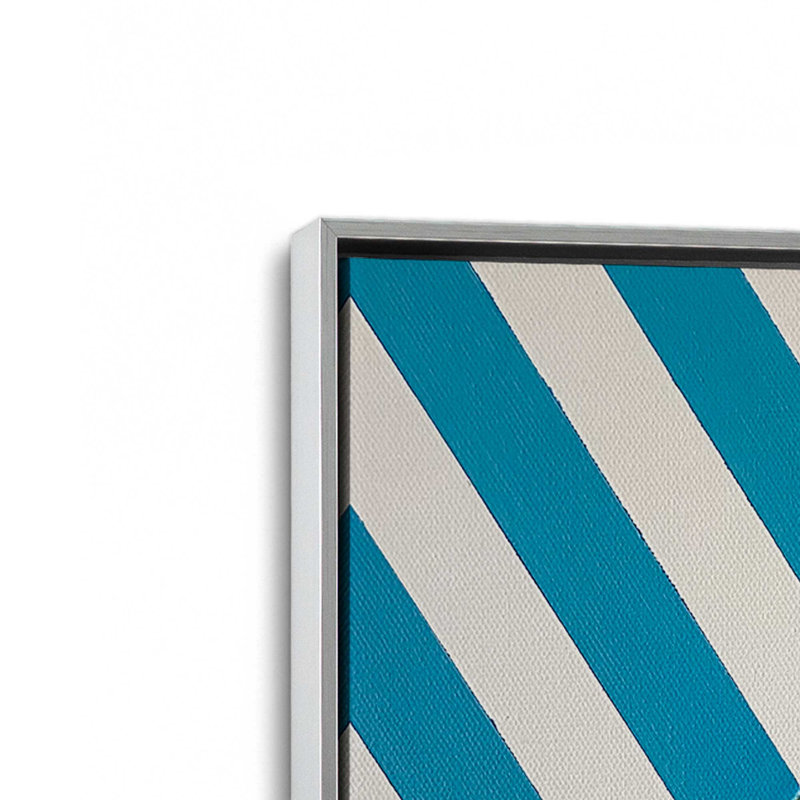 «Sardines In Blue Stripes» par Wallace May, reproduction d'art, H 16 po x l 12 po, Argent argent