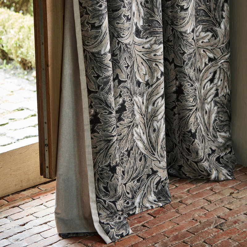 Pure Acanthus Weave Fabric, Black Ink