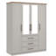 Cleverton Tellys 4 Door 3 Drawer Wardrobe with Mirror-121039415
