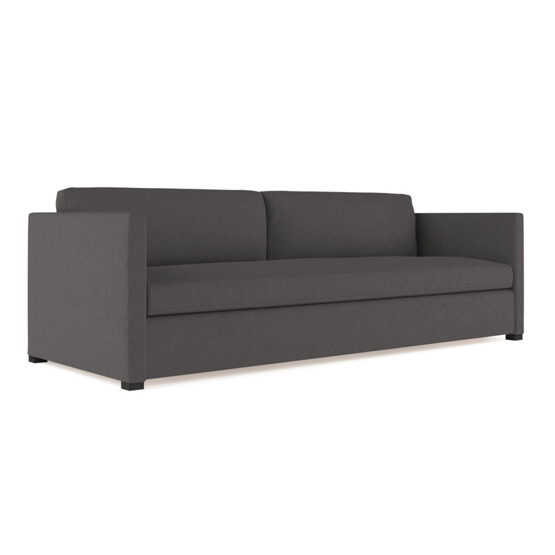 Madison Sofa, Box Weave Linen Graphite, 33" H x 72" W x 41" D, Weathered
