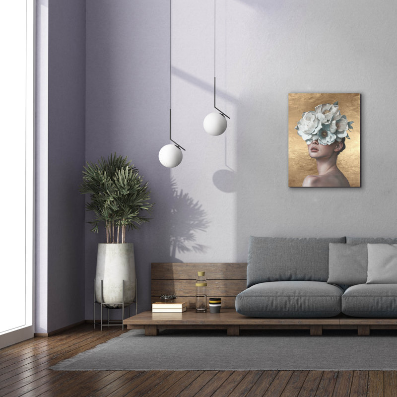 «Blue Flower Lady» par Svetlana Aleynikova, art mural sur toile, H 34 po x l 26 po