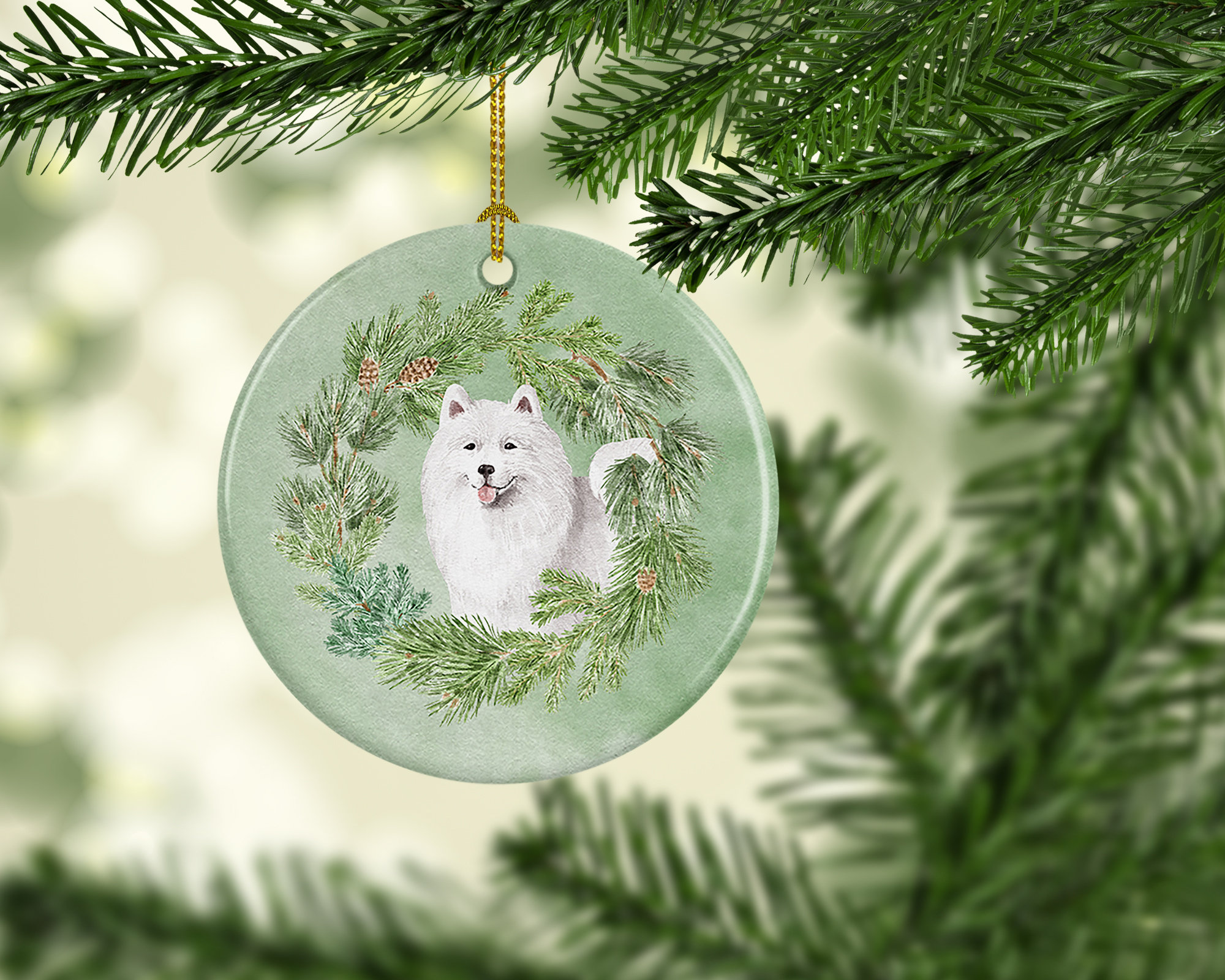 Samoyed shop christmas ornament