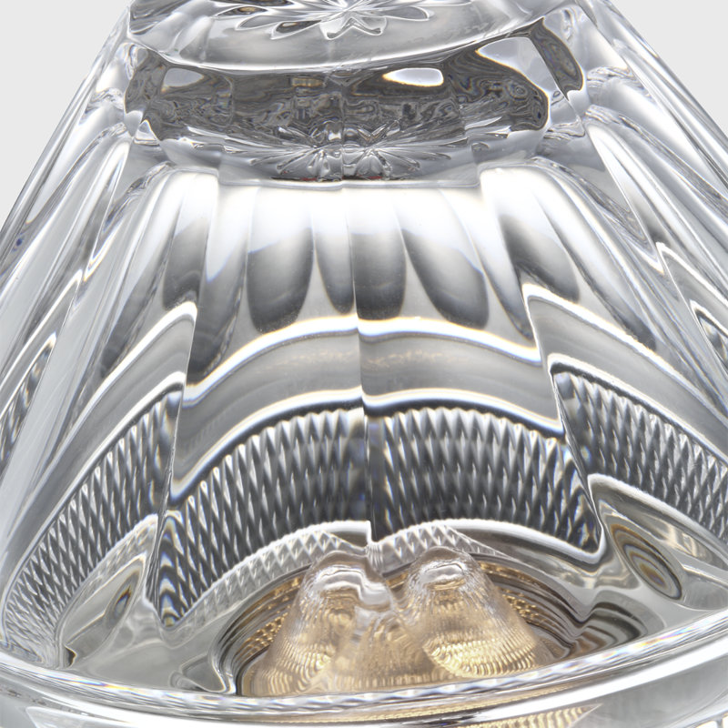 Waterford Copper Coast 5" Rechargeable Accent Lamp with Clear Crystal, Silver