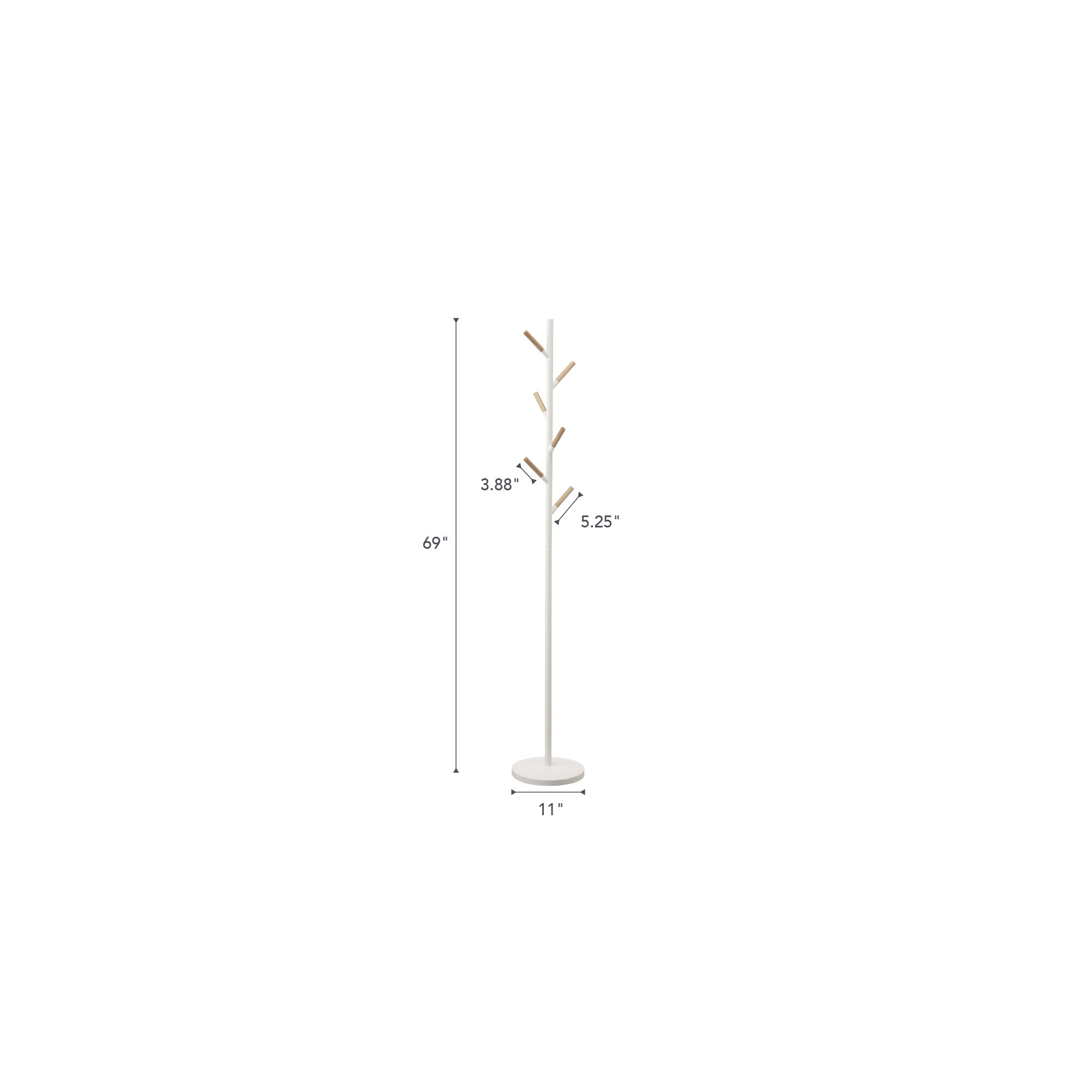 Yamazaki Home Coat Hanger, Steel, Weighted Base, White