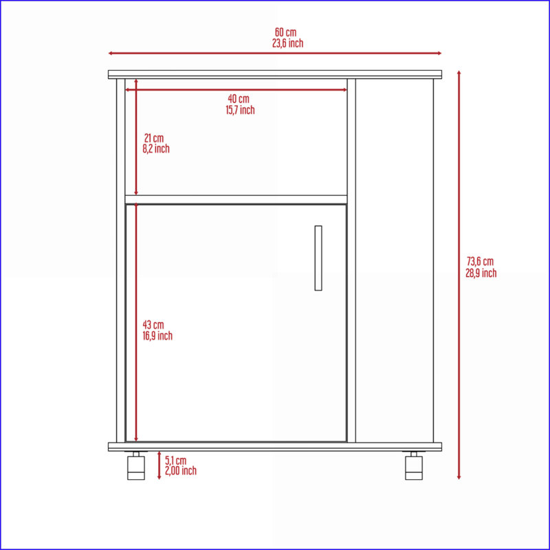 Armoire de rangement pour micro-ondes H 29 po, porte simple avec 3 tablettes latérales | Noir | Panneau de particules, Noir