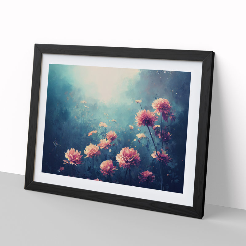Field Of Flowers Vol.1 - Single Picture Frame Painting, Black, 46cm H x 64cm W x 2cm D
