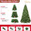 Arbre de Noël de 8 pi avec 500 lumières UL, 1460 pointes de branches épaisses, base en métal artificielle blanc chaud rapide et facile pour le placement de l'ornement,-1644535130