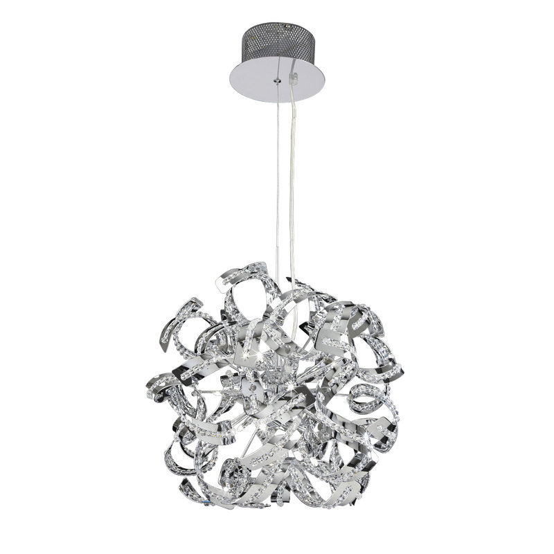 Closter 9 - Light Polished Chrome Unique/Statement Pendant