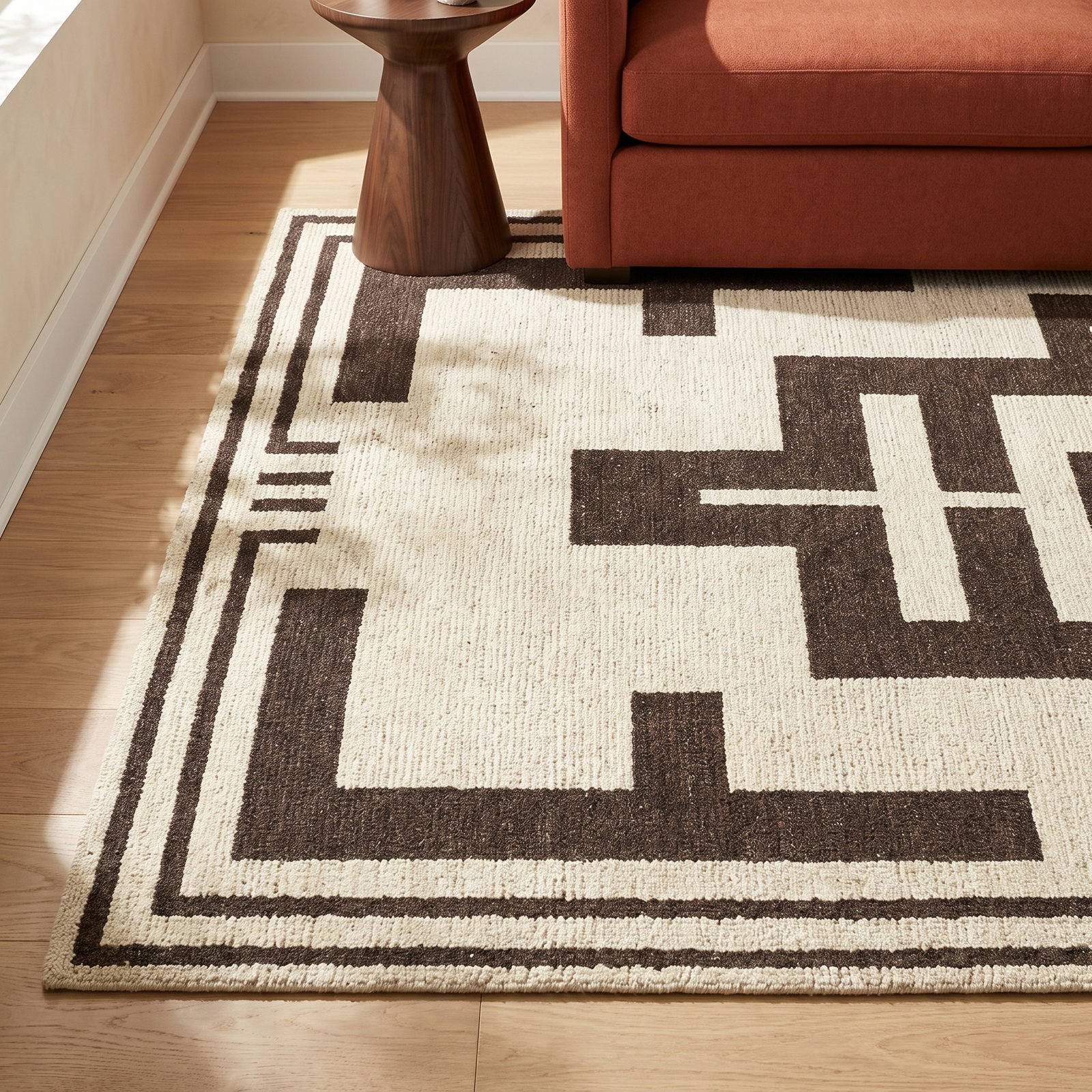 Theresa Brown Hand-Woven Geometric Wool Rug, 8' X 10'