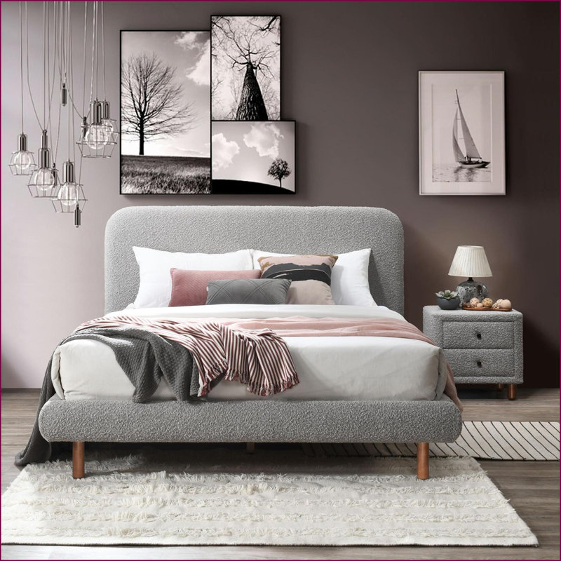Table de chevet 2 tiroirs Grey Boucle
