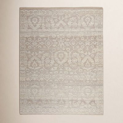 Collinston Taupe Hand-Knotted Wool Oriental Rug