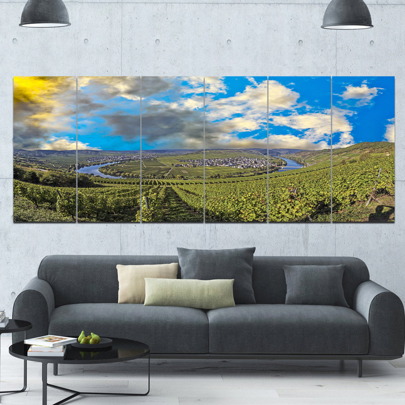 « moselle river loop in trittenheim », ensemble de 6 reproductions de photos sur toiles