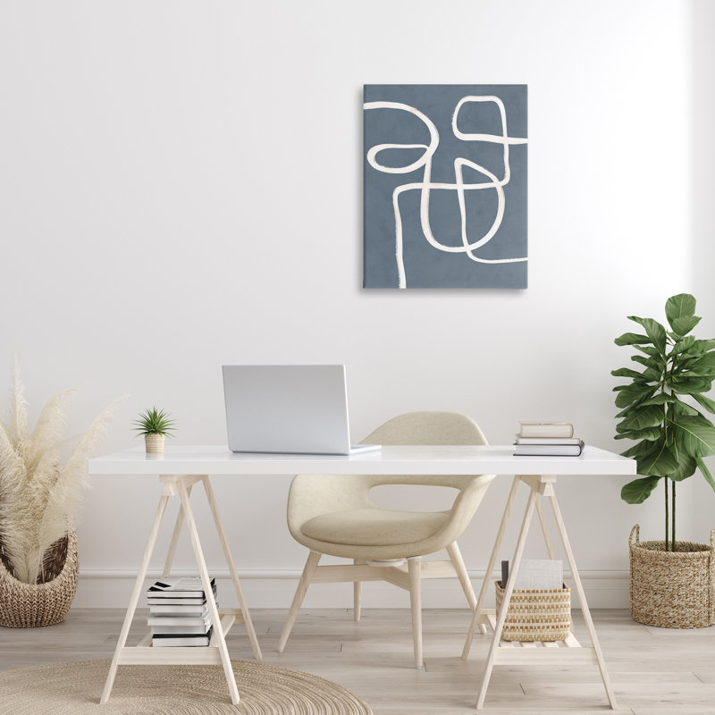 Art mural sur toile flottante à ligne libre par Nina Blue, H 30 po x l 24 po