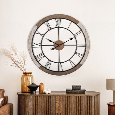 Grande horloge murale 27,5 po Rustic