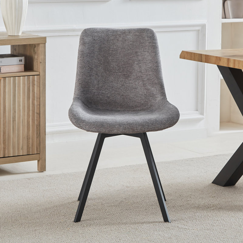 Polo 49 cm H Fabric and Waffle Parsons Chair, Grey
