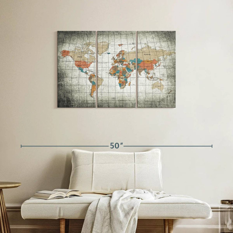 Carte du monde Aliaz, H 24 po x l 38 po