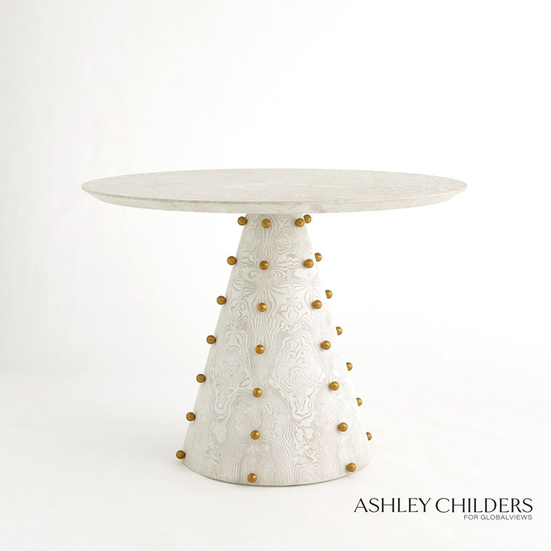 Spheres Center Table, White, 30"H x 40"L x 40"W