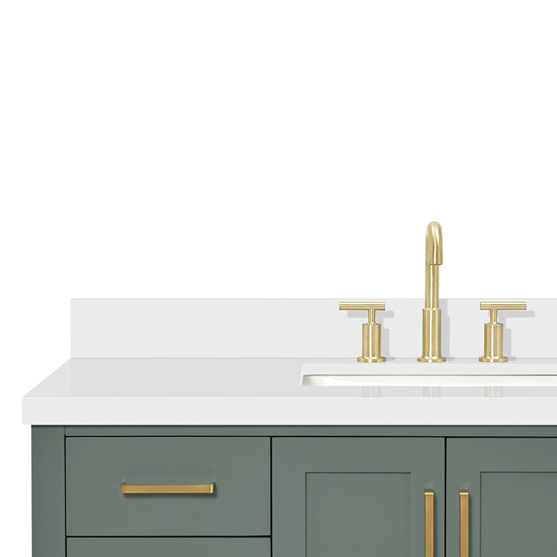 Meuble-lavabo simple 49 po Moille Lequetta, Forme rectangulaire, Vert rétro