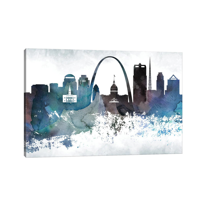 Saint Louis Bluish Skylines - Wrapped Canvas Painting, 45.72cm H x 66.04cm W x 1.91cm D