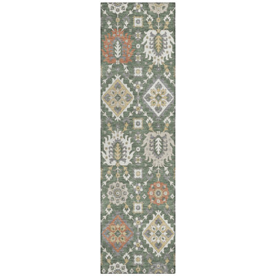 Machine Washable Indoor/Outdoor Husby ACN2200 Bohemian Rug