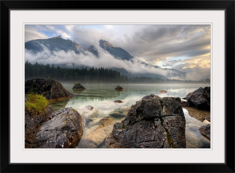 «The Rocks» par Straub, reproduction de photo, H 24 po x l 32 po x P 1 po, Cadre noir