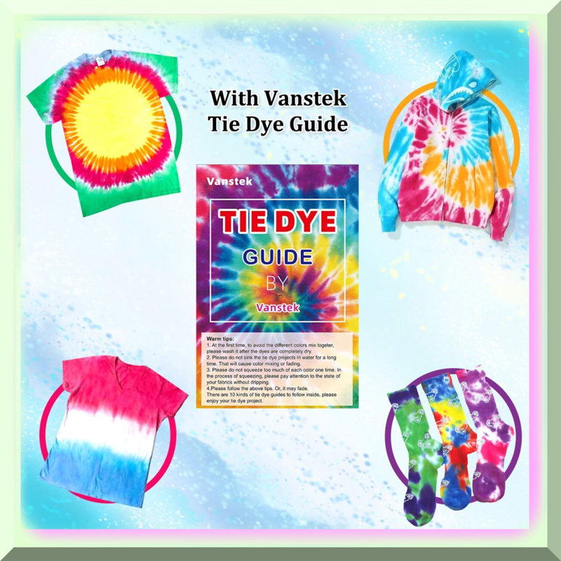 Rainbow Burst Tie Dye Kit with 20 Colors and Rubber Bands