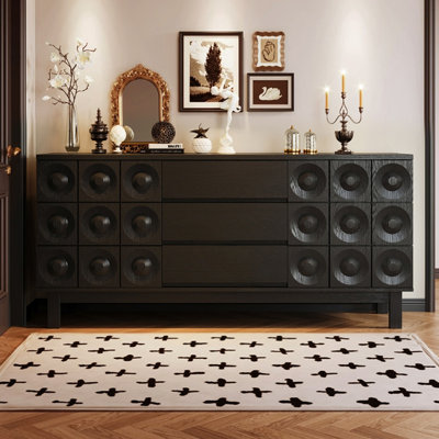 Black Solid Wood Sideboard