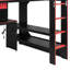 Lit mezzanine Gaming avec bureau éclairé, prises de courant, panneau perforé, tablettes et armoire multi-rangement-1397531890-1397531891