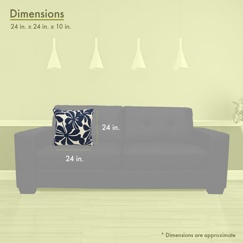 Plantation Outdoor Rectangular Throw Pillow, Chocolate Floral, Navy Blue