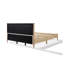 Structure de lit très grand en bois naturel avec tête de lit tapissier blanche, aucun sommier requis-219008116