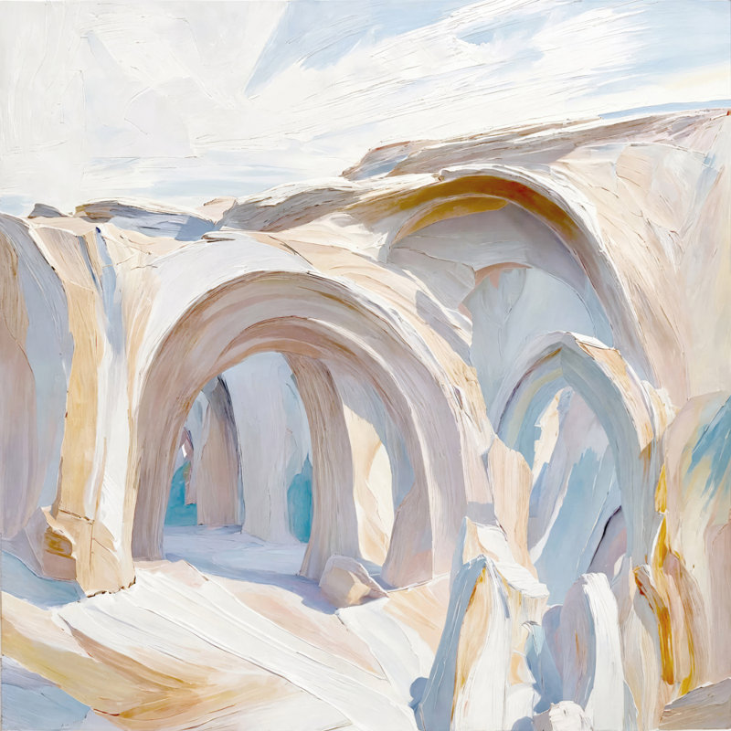 Cathédrale-Arches, estampe numérique sur toile tendue avec châssis, H 36 po x l 36 po