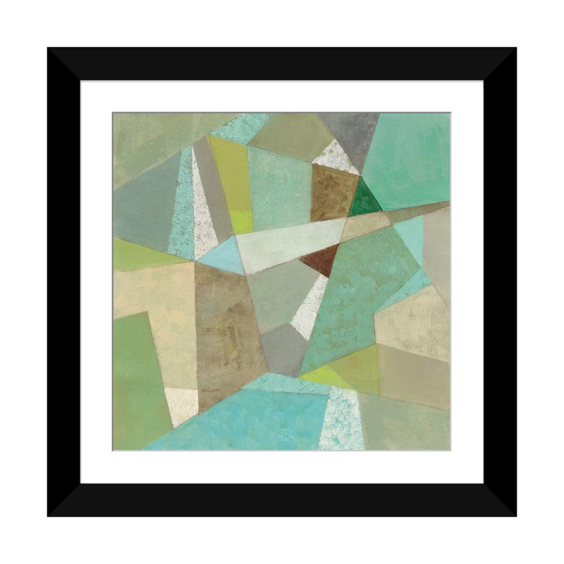 « spa geo metric », reproduction d’art sur toile tendue, H 24 po x l 24 po x P 1 po, Papier d'art encadré noir, Blanc