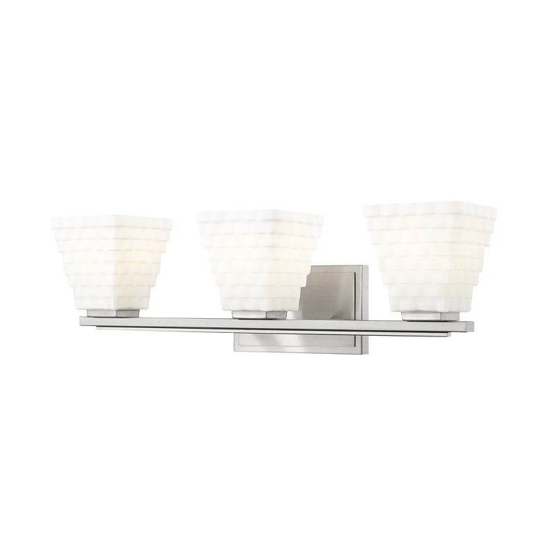 Ensemble de meuble-lavabo 3 lumières Teyona, Nickel brossé