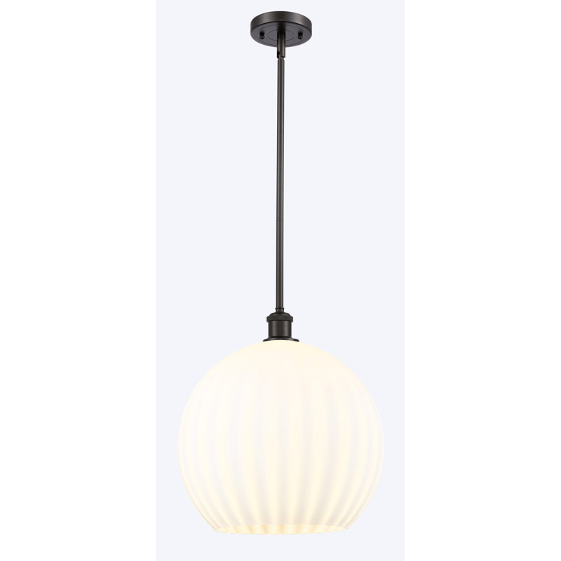 Luminaire suspendu 1 lumière Sabanc, H 16,63 po x l 13,75 po x P 13,75 po, Bronze huilé