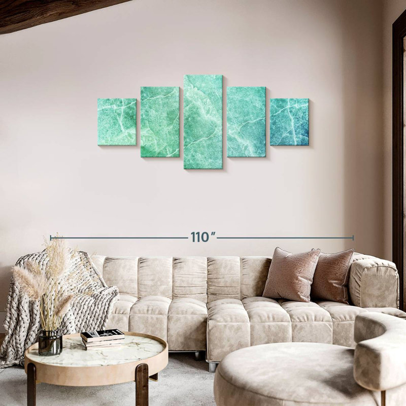 Green Quartz Glaser, H 34 po x l 74 po