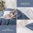 Solayne 100% Washed Cotton Duvet Cover Set with Faux Hemp Texture, Solid Color, Zipper Closure and Corner Ties-111685175-111685185