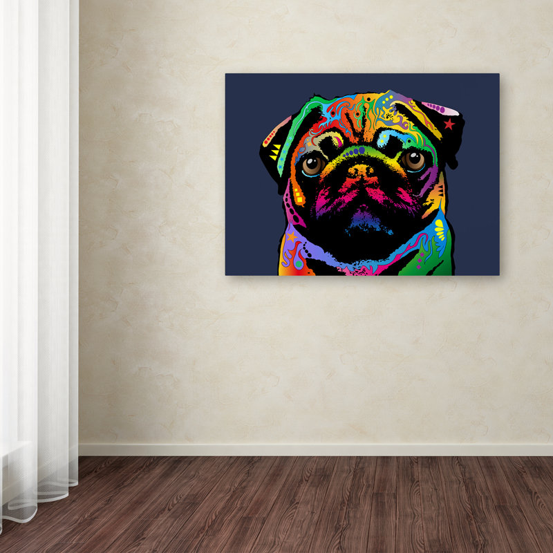 Carlin dog, impression sur toile tendue, H 18 po x l 24 po x p 2 po
