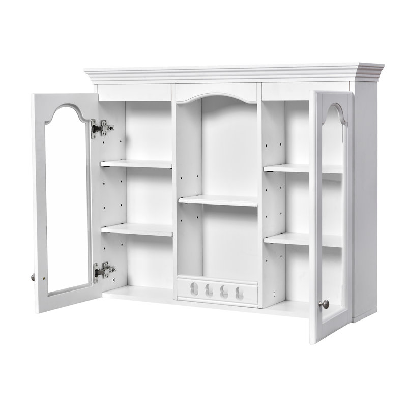 Armoire de rangement pour salle de bain, cuillère à fixation murale, blanche, à niveaux ajustables, étagère pour produits de soins personnels