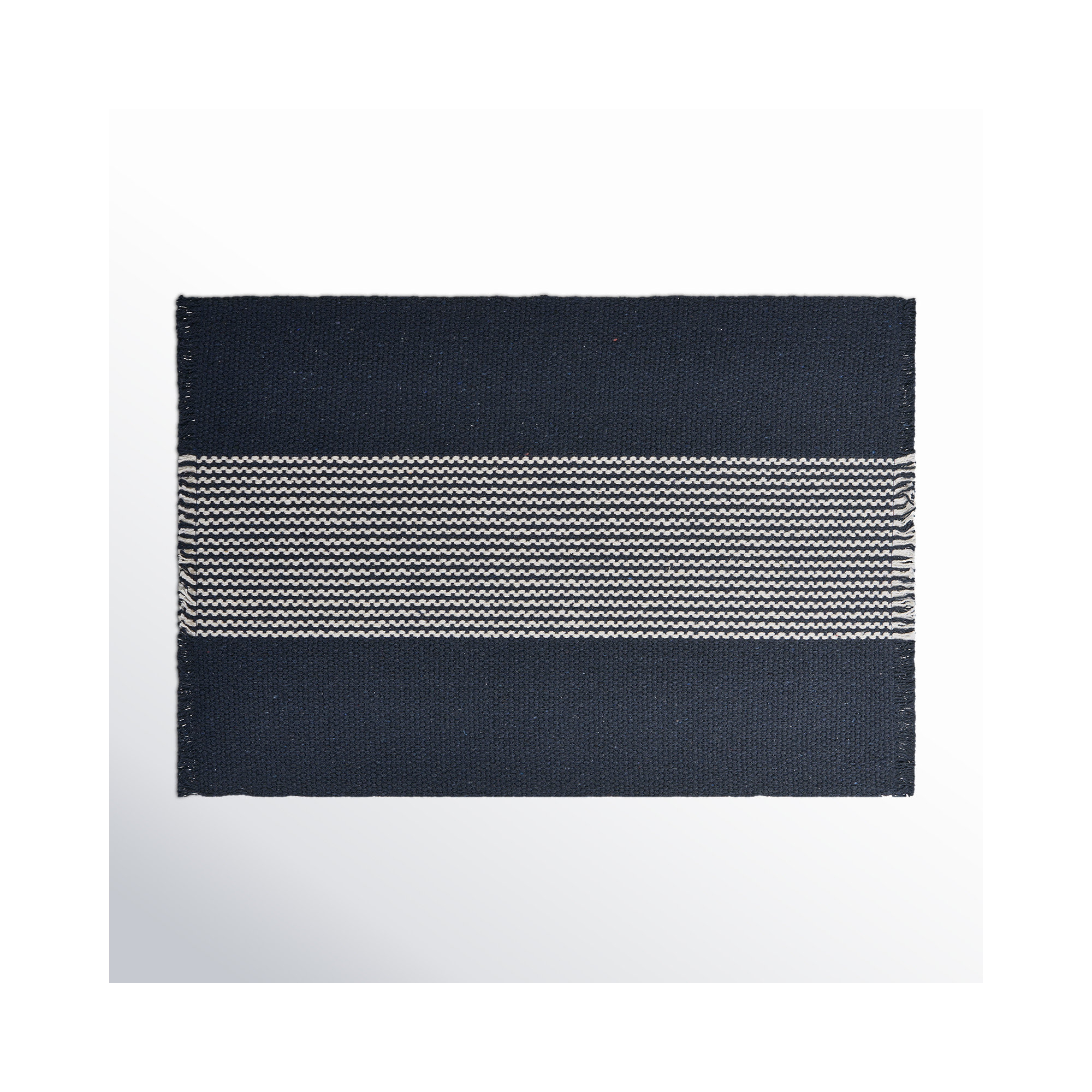 Cavana 4 Piece Cotton Striped Placemat Set, Navy